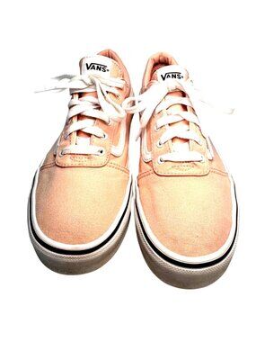 Vans Old Skool Canvas Lace-Up Sneakers Peach & White Missy US 6 Casual Shoes